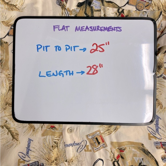 Vintage Reel Monde New Line Tan Cream Tourist Print Short Sleeve Casual Top XL - Picture 5 of 14